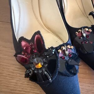 Elegant vintage PRADA Black Embellished Women's Heels